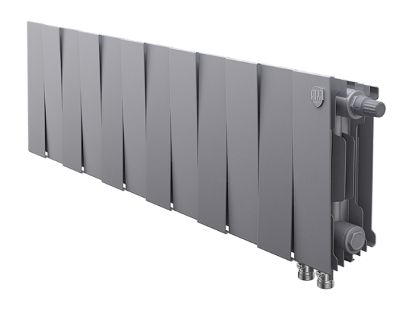 Биметаллический радиатор отопления Royal Thermo PianoForte 200 12 секций Silver Satin VDR